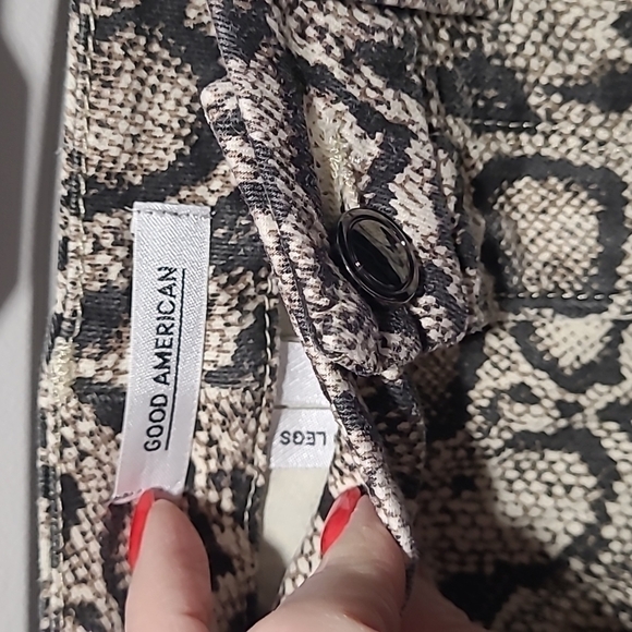 Good American sz 2 Good Legs snake print jeans sz 25 WJ41 - Picture 3 of 8